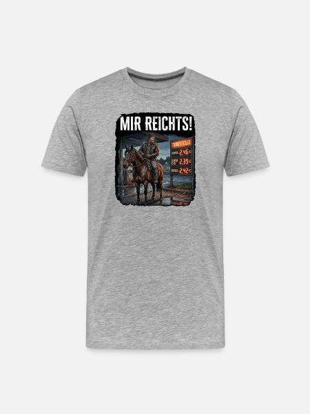 Sprit Preise Tanken Benzin - Männer Premium Bio T-Shirt - Grau meliert