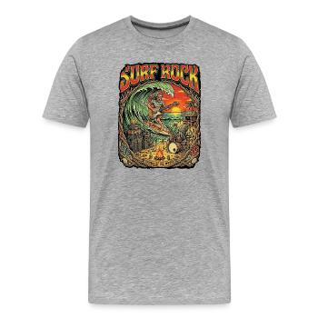 Surf Rock Beach Party - Männer Premium Bio T-Shirt - Grau meliert - Vorne - Damien (186cm)