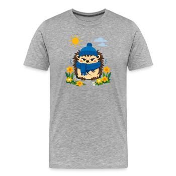 Printemps ? Non commandé ! - T-shirt bio Premium Homme - gris chiné - Devant - Damien (186cm)