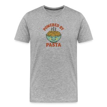 Powered By Pasta – Lustiges Nudel Liebhaber Shirt - Männer Premium Bio T-Shirt - Grau meliert - Vorne - Damien (186cm)