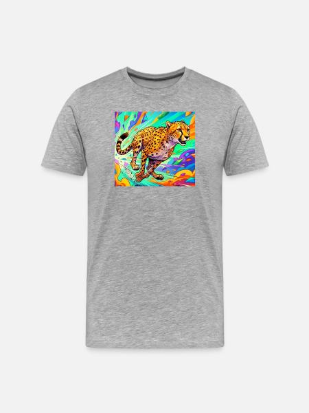 guépard - T-shirt bio Premium Homme - gris chiné