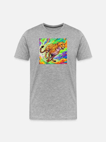guépard - T-shirt bio Premium Homme - gris chiné