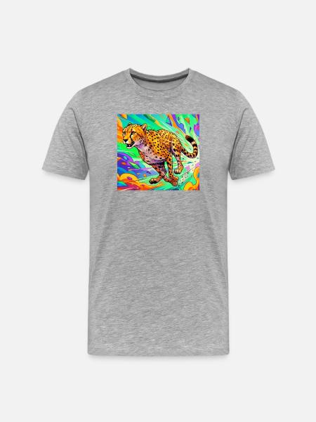 guépard - T-shirt bio Premium Homme - gris chiné