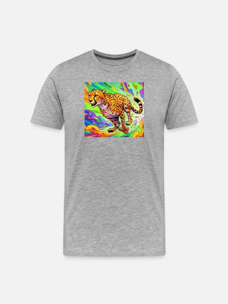 guépard - T-shirt bio Premium Homme - gris chiné