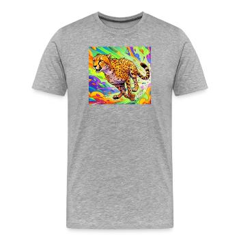 cheetah - Men's Premium Organic T-Shirt - heather grey - Front - Damien (186cm)