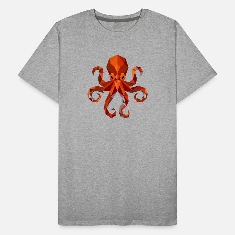 Octopus Squid Polygon Men's Premium Organic T-Shirt