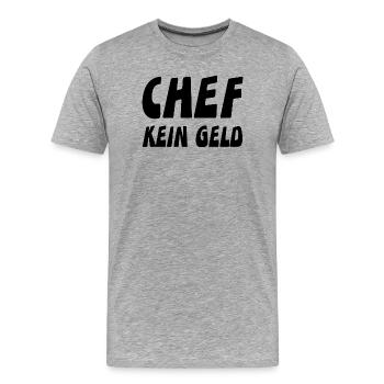 Chef - Männer Premium Bio T-Shirt - Grau meliert - Vorne - Damien (186cm)