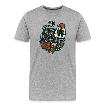 Horror Cinema Retro Film Design - Men's Premium Organic T-Shirt - heather grey - Front - Damien (186cm)