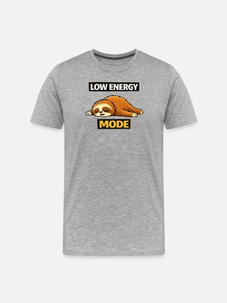Niedrigenergetischer Faultiermodus - Männer Premium Bio T-Shirt - Grau meliert