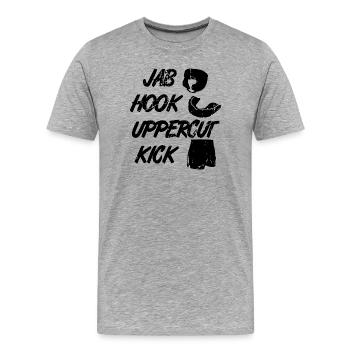 Kickboxer Techniques - Men's Premium Organic T-Shirt - heather grey - Front - Damien (186cm)