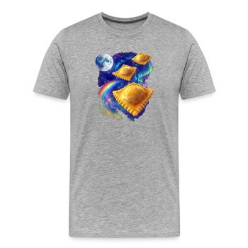 Space Ravioli - Men's Premium Organic T-Shirt - heather grey - Front - Damien (186cm)