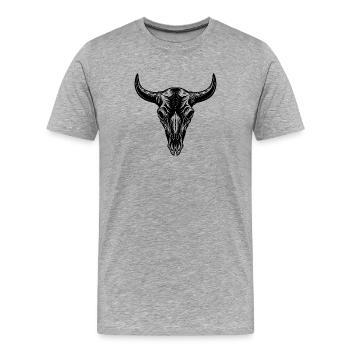 Crâne de vache - T-shirt bio Premium Homme - gris chiné - Devant - Damien (186cm)