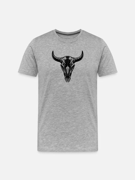 Cow skull - Men's Premium Organic T-Shirt - heather grey