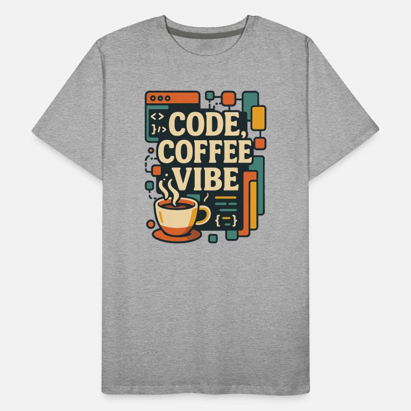 Code Coffee Vibe – Lustiges Programmer T-Shirt Männer Premium Bio T-Shirt
