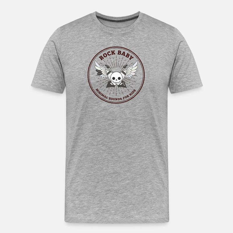 Skull Hipster Circle - Männer Premium Bio T-Shirt - Grau meliert