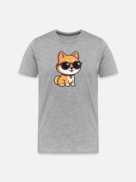 Orange Puppy Sunglasses - Men's Premium Organic T-Shirt - heather grey