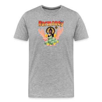 Harmoney Buddha Luck – Peace & Love-Reihe - Männer Premium Bio T-Shirt - Grau meliert - Vorne - Damien (186cm)