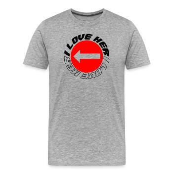 Je l’aime - T-shirt bio Premium Homme - gris chiné - Devant - Damien (186cm)