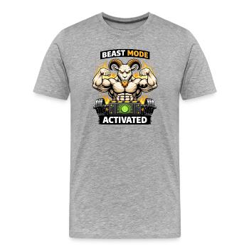 Focus Mode Activated Goat - Men's Premium Organic T-Shirt - heather grey - Front - Damien (186cm)
