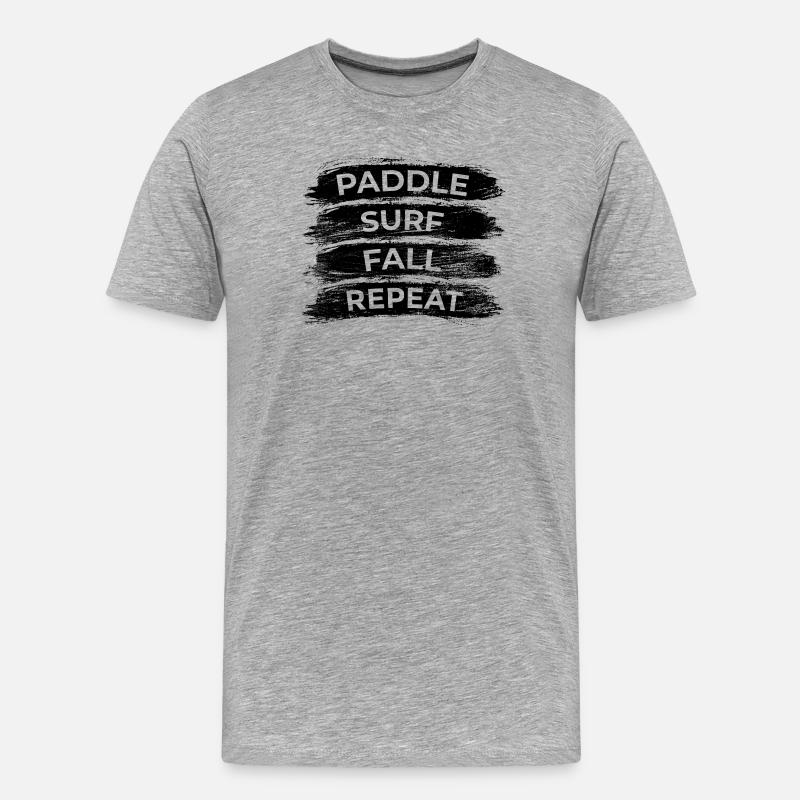 Paddle Surf Fall Repeat - Männer Premium Bio T-Shirt - Grau meliert