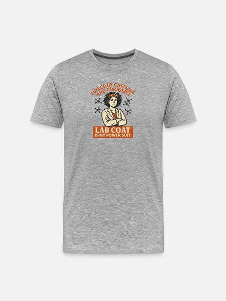 Lab Coat Power-Suit Coffee - Men's Premium Organic T-Shirt - heather grey