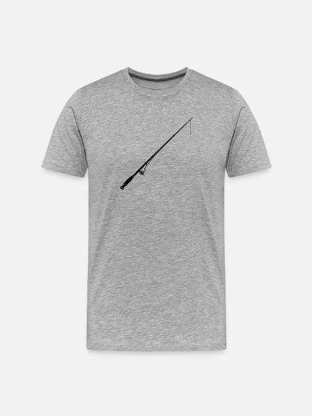 Canne à pêche - T-shirt bio Premium Homme - gris chiné