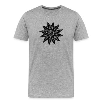 Edelweiss-Blüte - Männer Premium Bio T-Shirt - Grau meliert - Vorne - Damien (186cm)