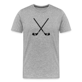 Hockey Sticks - Men's Premium Organic T-Shirt - heather grey - Front - Damien (186cm)