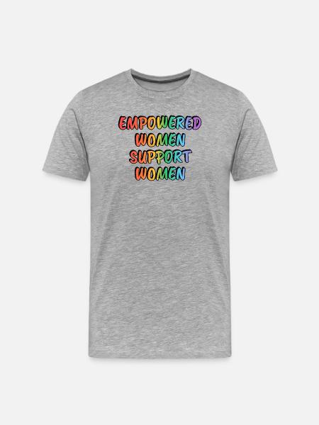 Empowered Women Support Women Rainbow - Men's Premium Organic T-Shirt - heather grey