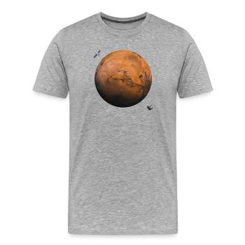 Planet Mars - Männer Premium Bio T-Shirt - Grau meliert - Vorne - Damien (186cm)