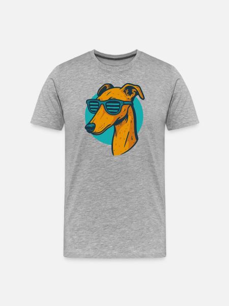 Greyhound, Galgo Sunglasses Pop Art - Men's Premium Organic T-Shirt - heather grey