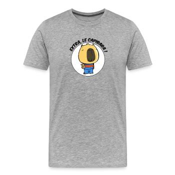 Extra, le capibara - T-shirt bio Premium Homme - gris chiné - Devant - Damien (186cm)
