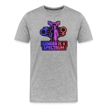 Déclaration de la Diversité du symbole du spectre du genre - T-shirt bio Premium Homme - gris chiné - Devant - Damien (186cm)