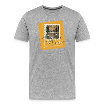 Sentiers d’automne AUTOMNE - T-shirt bio Premium Homme - gris chiné - Devant - Damien (186cm)