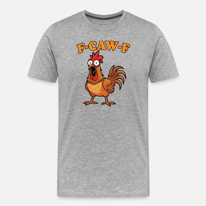 Fcawf Chicken Pun - Männer Premium Bio T-Shirt - Grau meliert