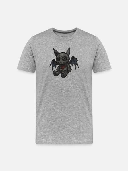Quilted Monster with Wings - Men's Premium Organic T-Shirt - heather grey