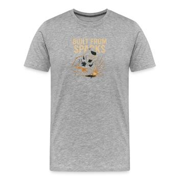Built From Sparks Schweißer Handwerk - Männer Premium Bio T-Shirt - Grau meliert - Vorne - Damien (186cm)