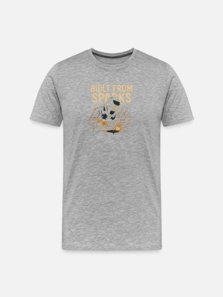 Built From Sparks Welder Crafts - Men's Premium Organic T-Shirt - heather grey