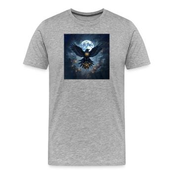 Sidereal Raven with Lunar Rudder - Men's Premium Organic T-Shirt - heather grey - Front - Damien (186cm)