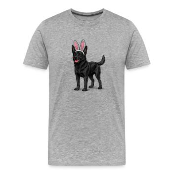 Dark dog with rabbit ears - Men's Premium Organic T-Shirt - heather grey - Front - Damien (186cm)