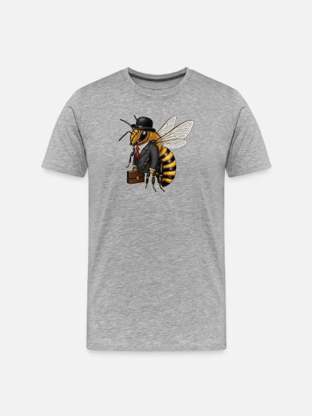Bee Tee Shirt Bee Men's Gift - Men's Premium Organic T-Shirt - heather grey