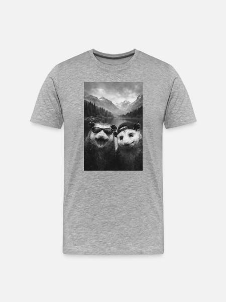 Bergsee-Pals: Otter with sunglasses - Men's Premium Organic T-Shirt - heather grey