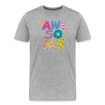 Sois génial - T-shirt bio Premium Homme - gris chiné - Devant - Damien (186cm)