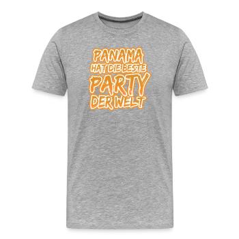 Urlaub Panama - Männer Premium Bio T-Shirt - Grau meliert - Vorne - Damien (186cm)
