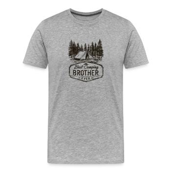 Camping Brother Saying Best Camping Brother Ever Ca - Men's Premium Organic T-Shirt - heather grey - Front - Damien (186cm)