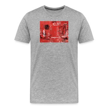 Urban Rating - Men's Premium Organic T-Shirt - heather grey - Front - Damien (186cm)