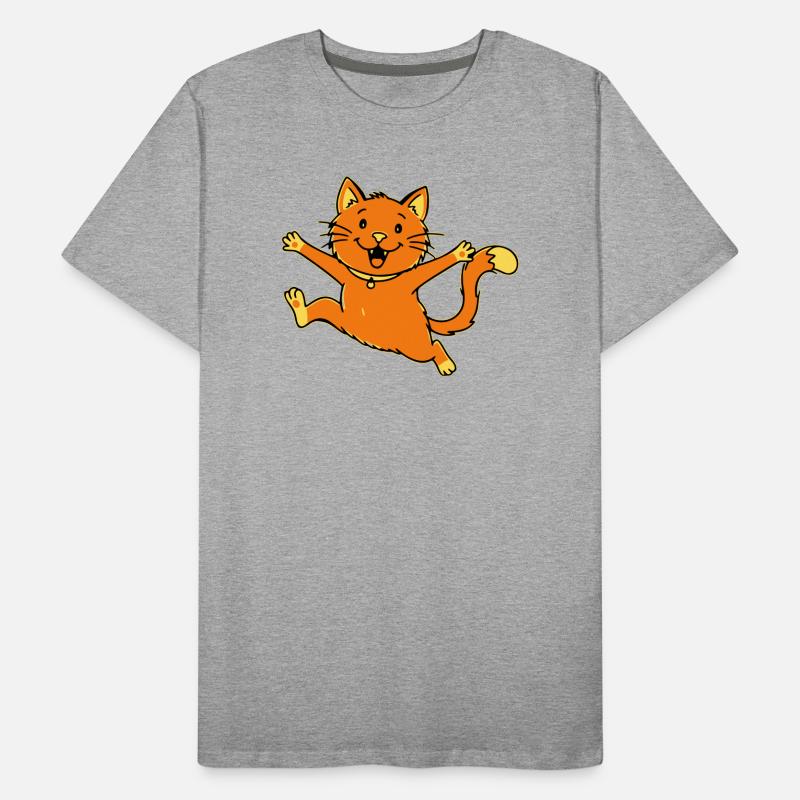 Saut de chat de dessin animé joyeux T-shirt bio Premium Homme