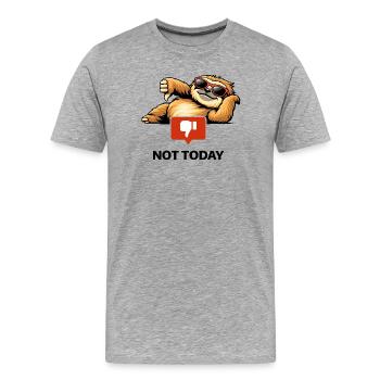 Paresseux pouce vers le bas en lunettes de soleil - T-shirt bio Premium Homme - gris chiné - Devant - Damien (186cm)