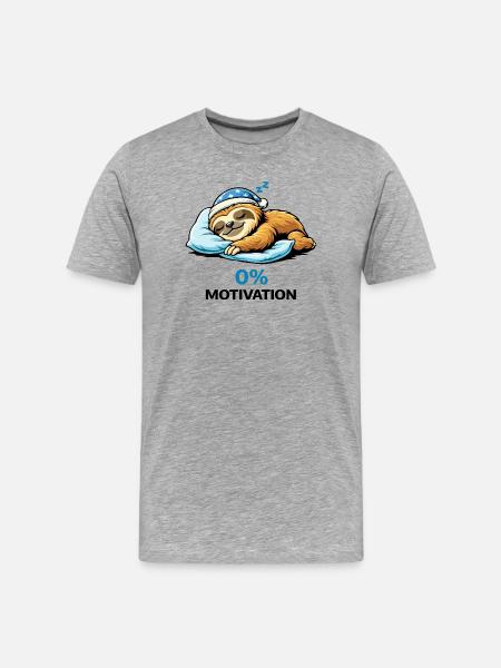 Sleepy Sloth at Zero Percent - Men's Premium Organic T-Shirt - heather grey