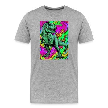 Dinosaurier - Männer Premium Bio T-Shirt - Grau meliert - Vorne - Damien (186cm)